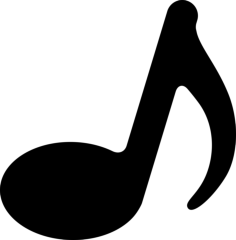 Musical Note In Black Sticker Outline Svg File, Free Vectors File